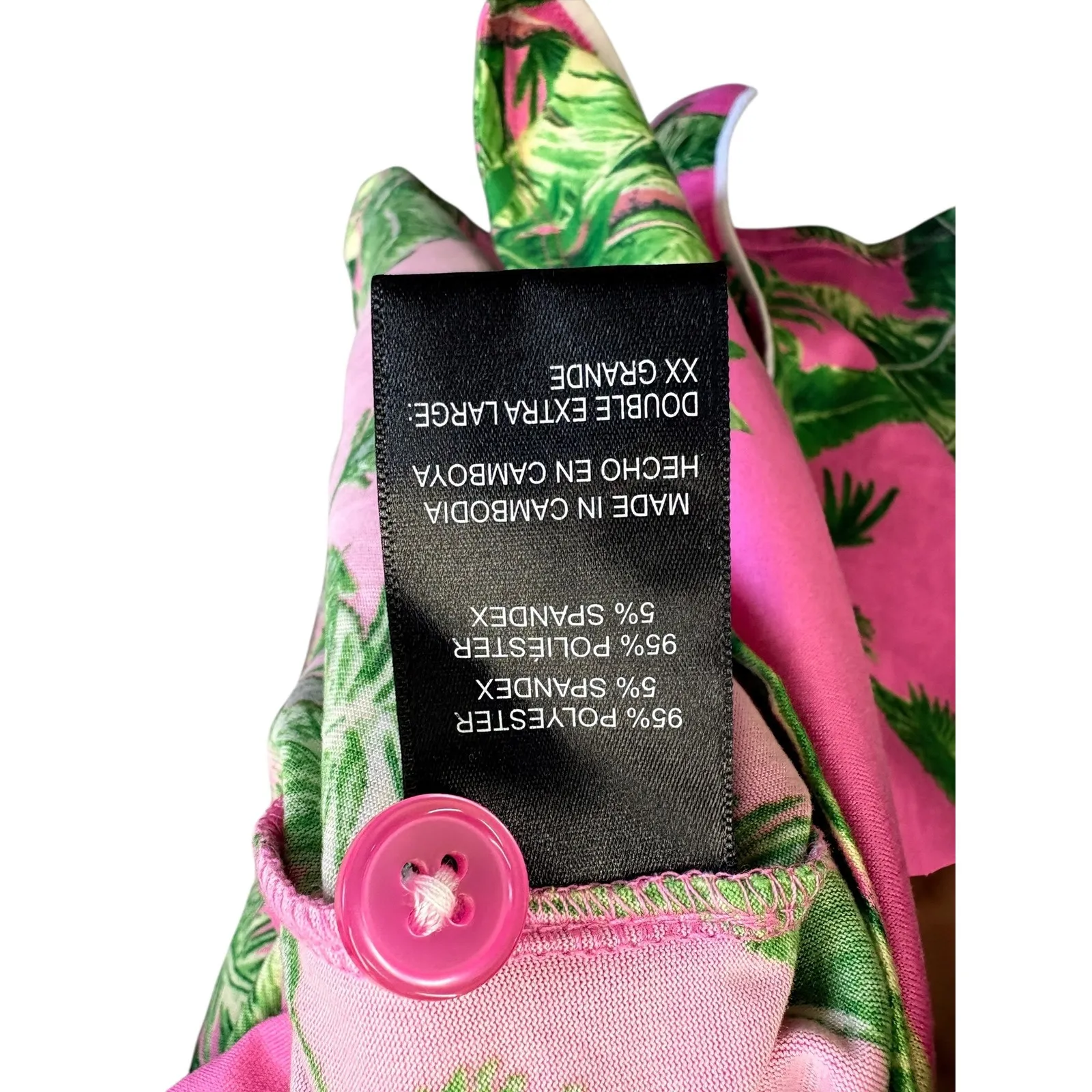 Room Service Women's Pink Palm Tree Pajama Set Loungewear XX Large Size XXL - Image 9