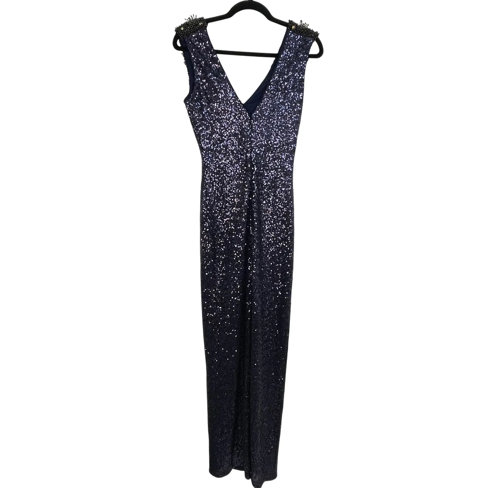 SPY Zone Exchange Navy Blue Sequin Embellished V - Image 2