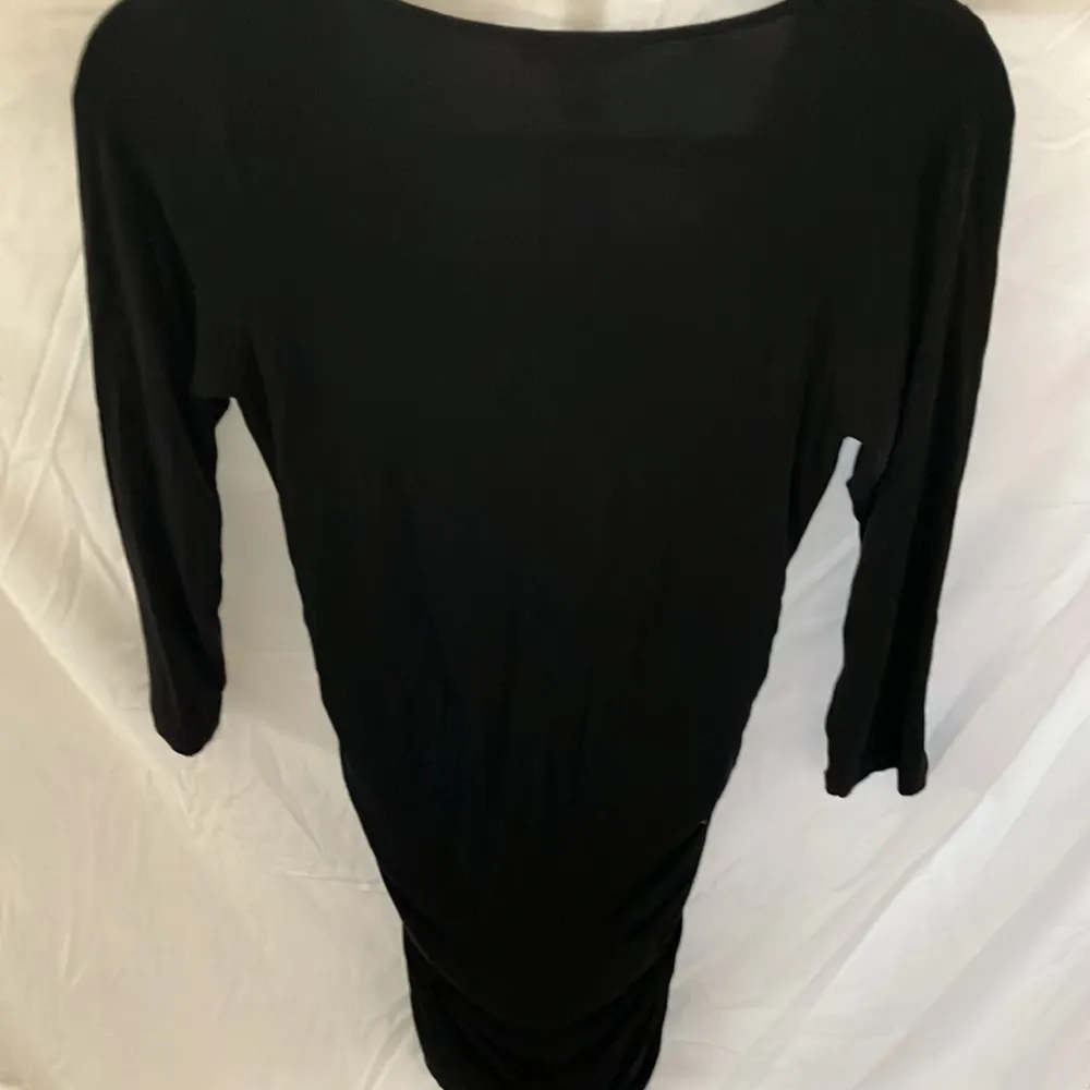 CAbi: Black Shimmy Ruched Tunic Dress (Style 176)- size Small - Image 7