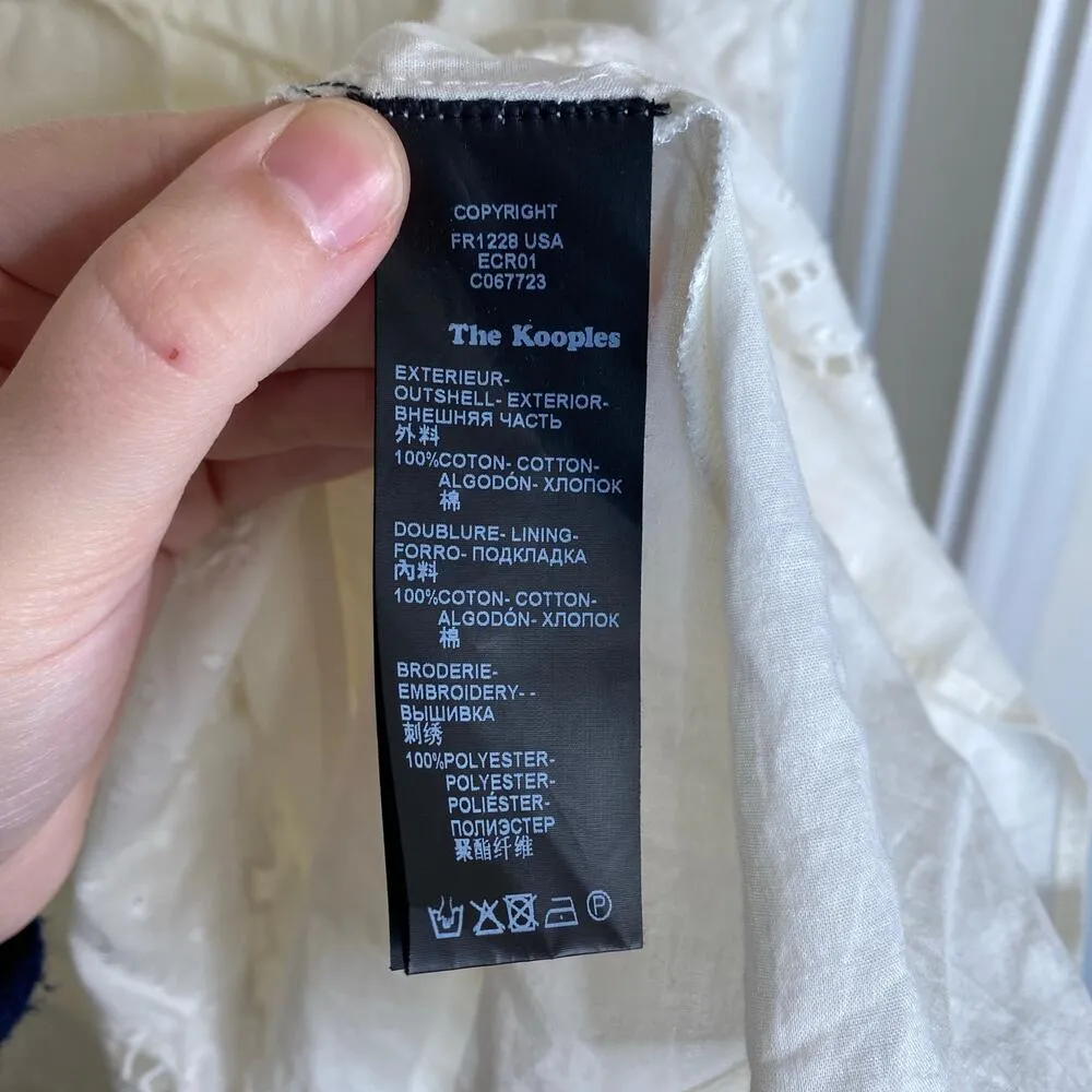 The Kooples Broderie Anglais Dobby Dress White Lace Dainty Cottagecore Medium - Image 6