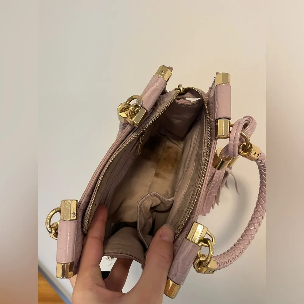 bebe light pink lavender faux crocodile mini purse - Image 7