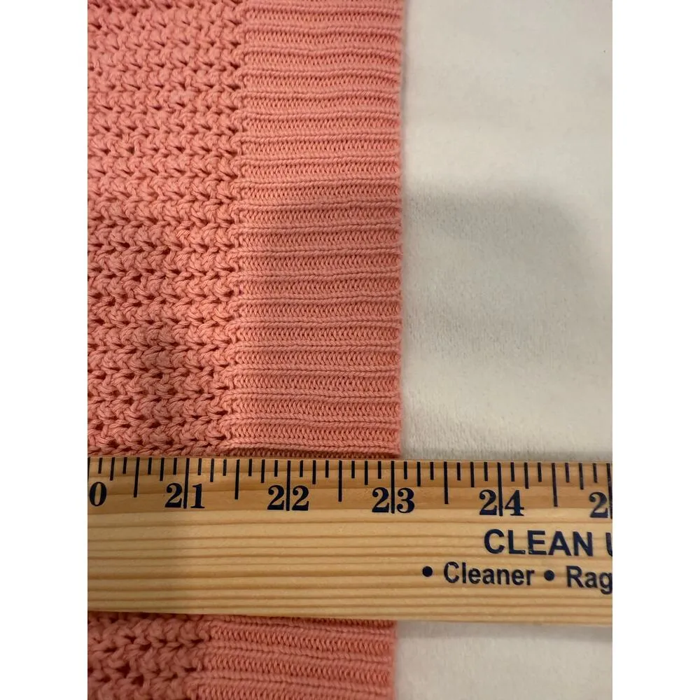 Shirt 469 Long Sleeve Open Knit Kangaroo Pocket Hoodie Sweater Pink Women Large - Image 8