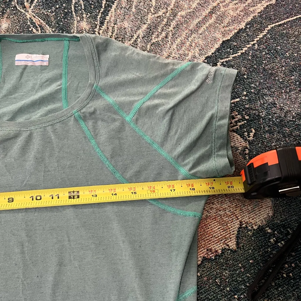 Columbia Green Omni‑Wick Performance Shirt Sz L Short Sleeve Trail Outdoor Tee - Image 12