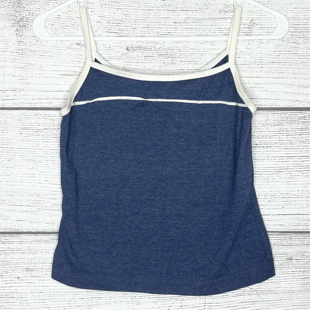 Yoga Workout Fitness Outfit Tank Top & Pants Size Medium/Large Blue & White - Image 8