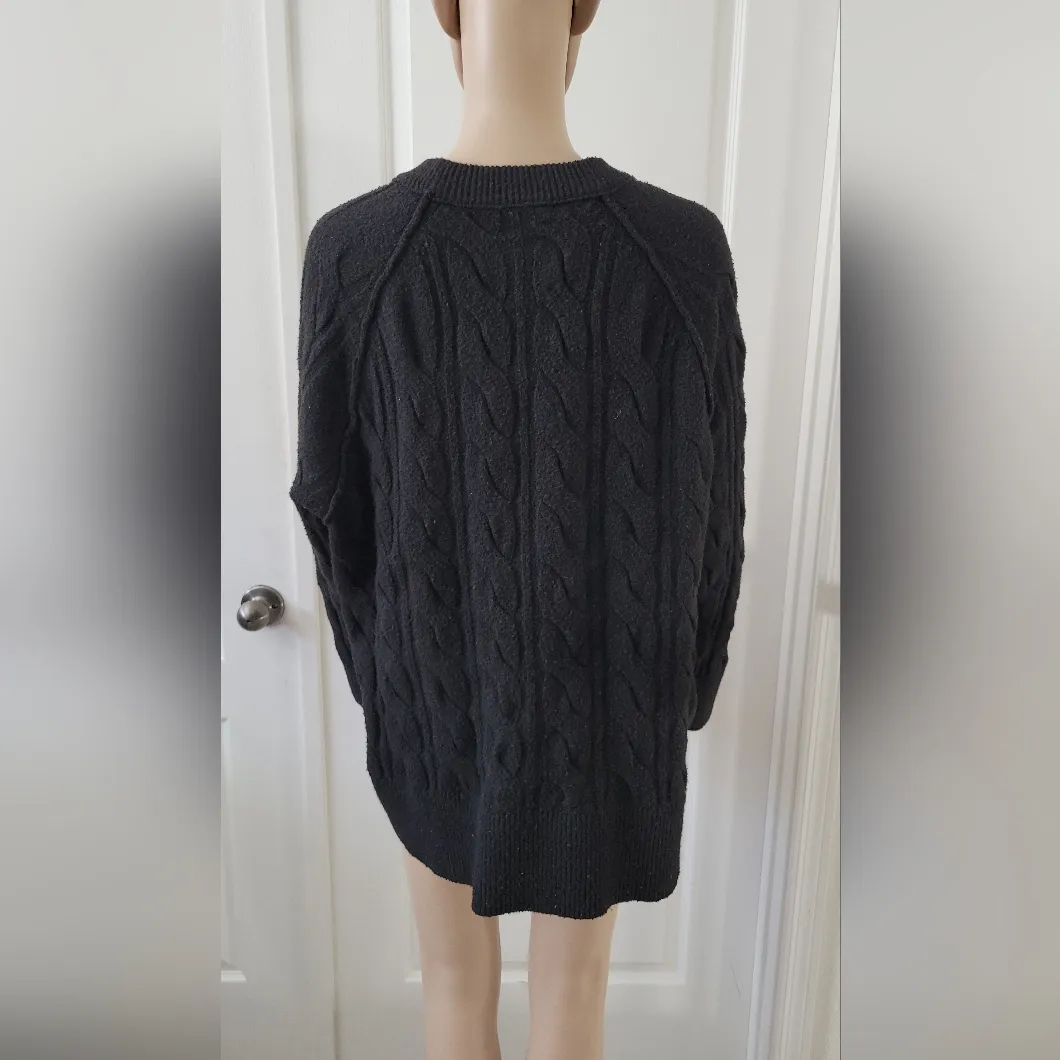 Aerie  Black Cable Knit Sweater - Image 5