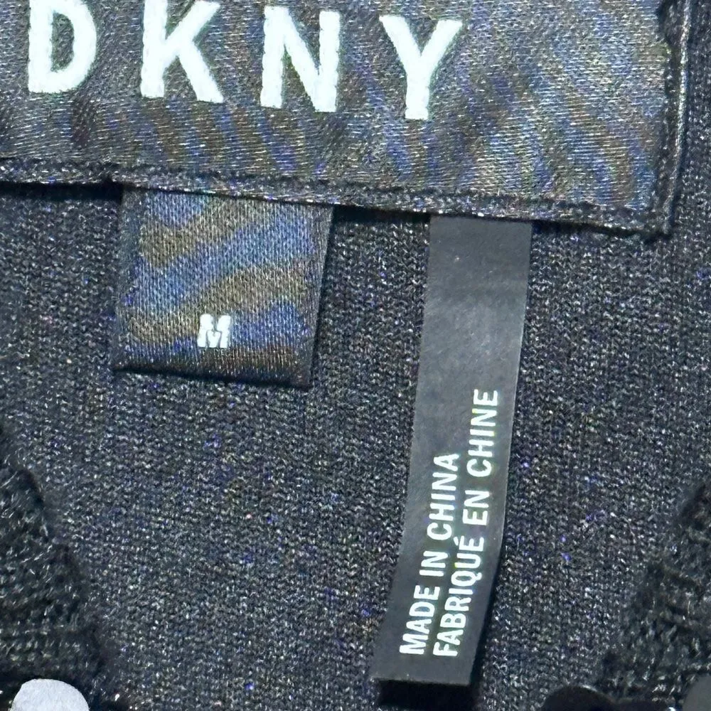 DKNY  Sequin Black Bomber Jacket Throwback 90’s Style Medium EUC - Image 10