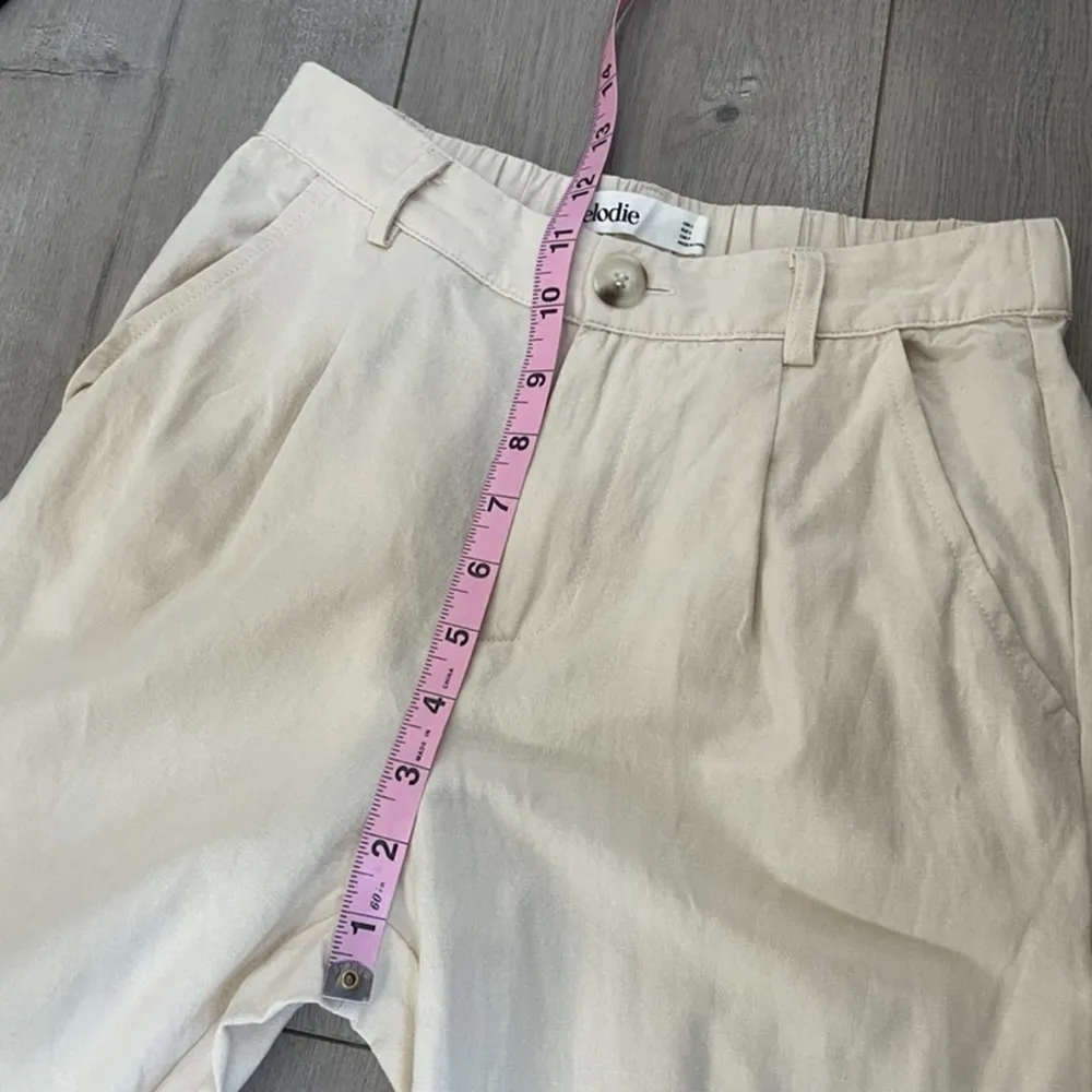 Elodie  Straight Leg Linen Pants In light Taupe wide leg summer flowy - Image 10