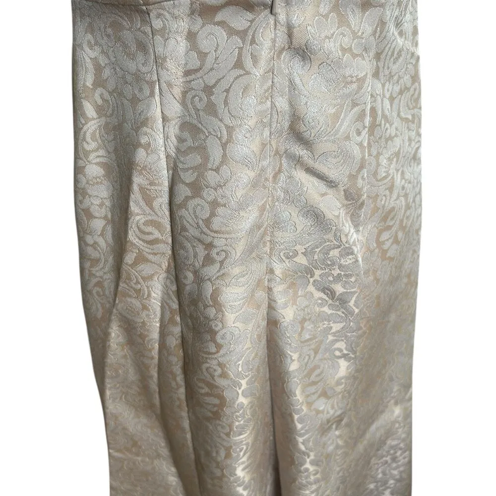 Vintage Y2K Cachet Women's Full Length Formal Champagne Brocade Beaded sz 6 NWT - Image 5