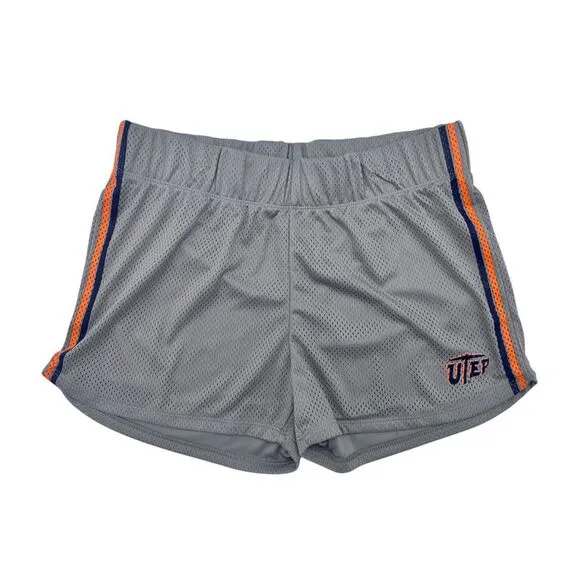 NCAA Texas UTEP Miners Women's Lined Athletic Shorts in Grey, Large (10/12) Gray - Image 1