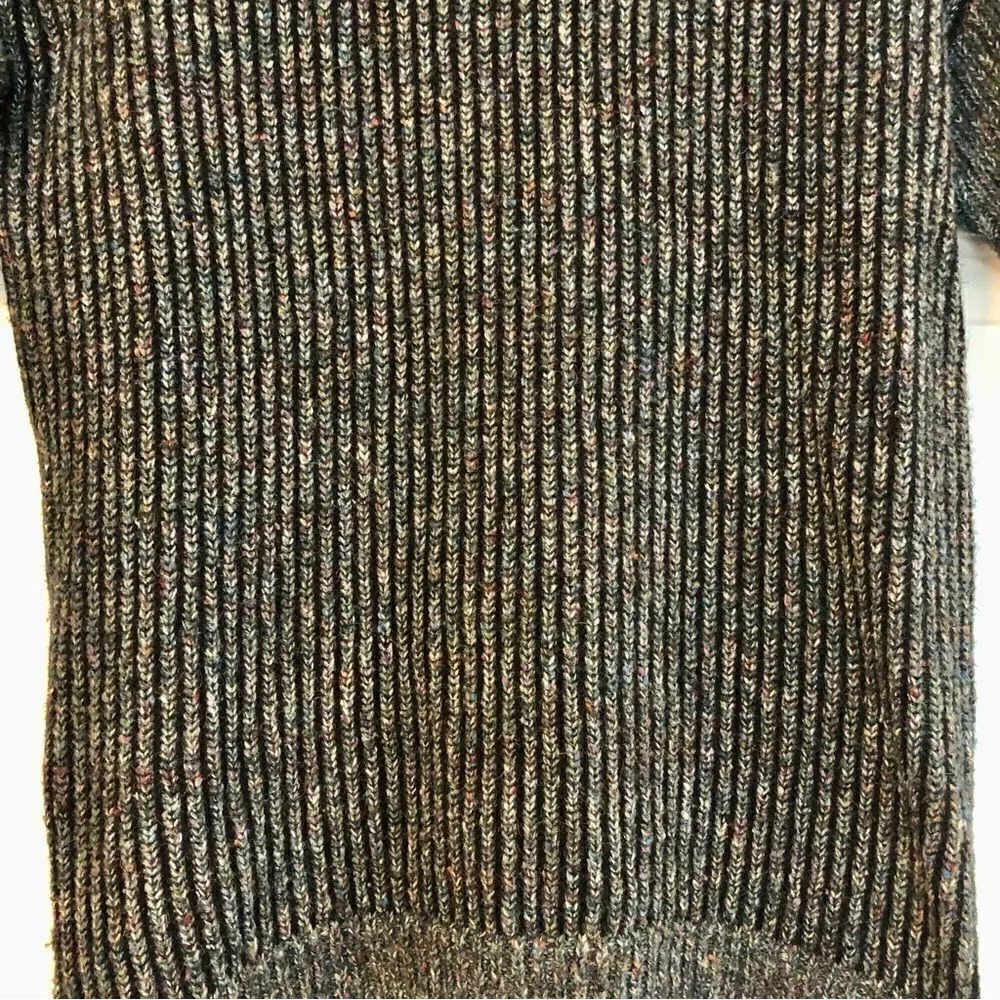 Leo & Nicole Ribbed Long-sleeved Turtleneck Boho Multicolored Sweater, Size M - Image 2