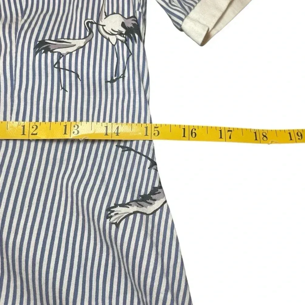 Sucrefas Navy White Striped 50s Style Collared Dress Small Rockabilly Pin - Image 11