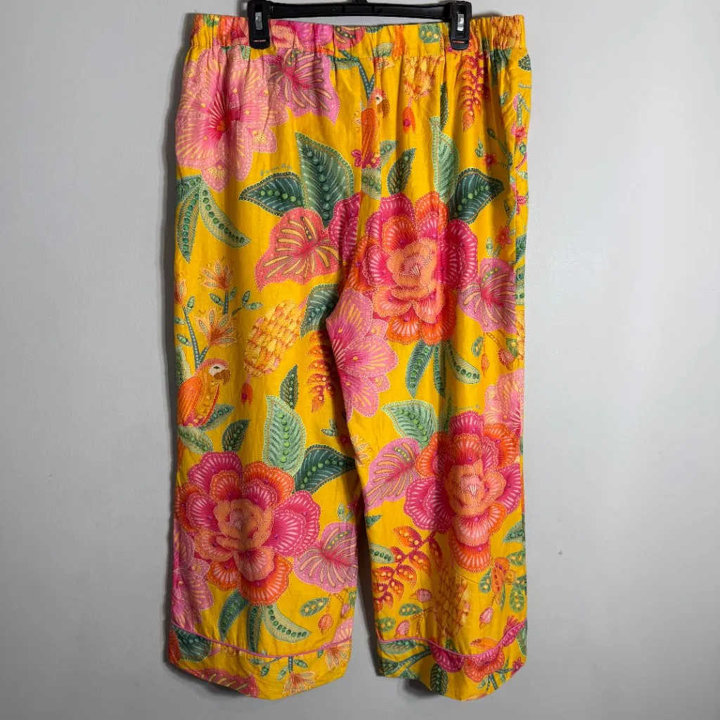 Farm Rio Macaw Bloom Floral Wide Leg Pants Women's XL Multicolor Vibrant NWOT - Image 11