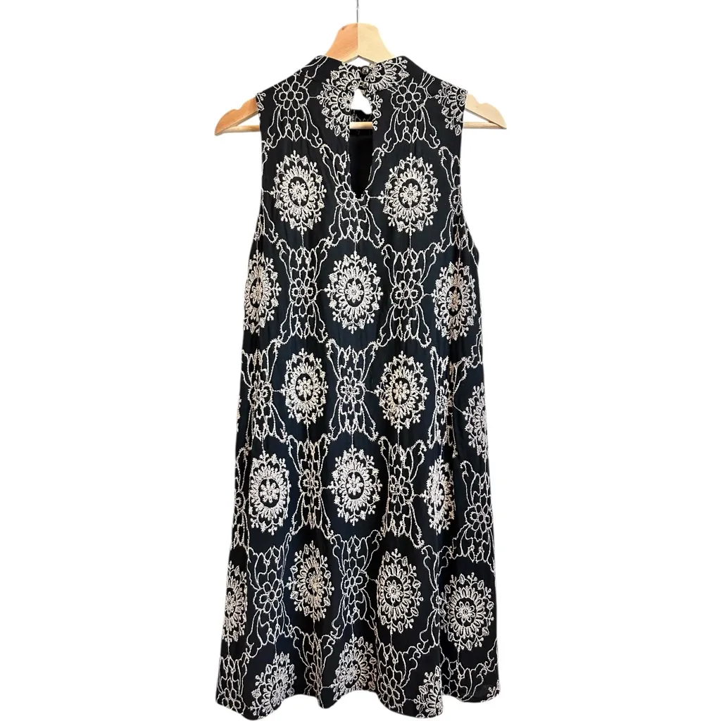 Altard State Dress Women Small Black cream Embroidered Trapeze Boho Western Goth - Image 2
