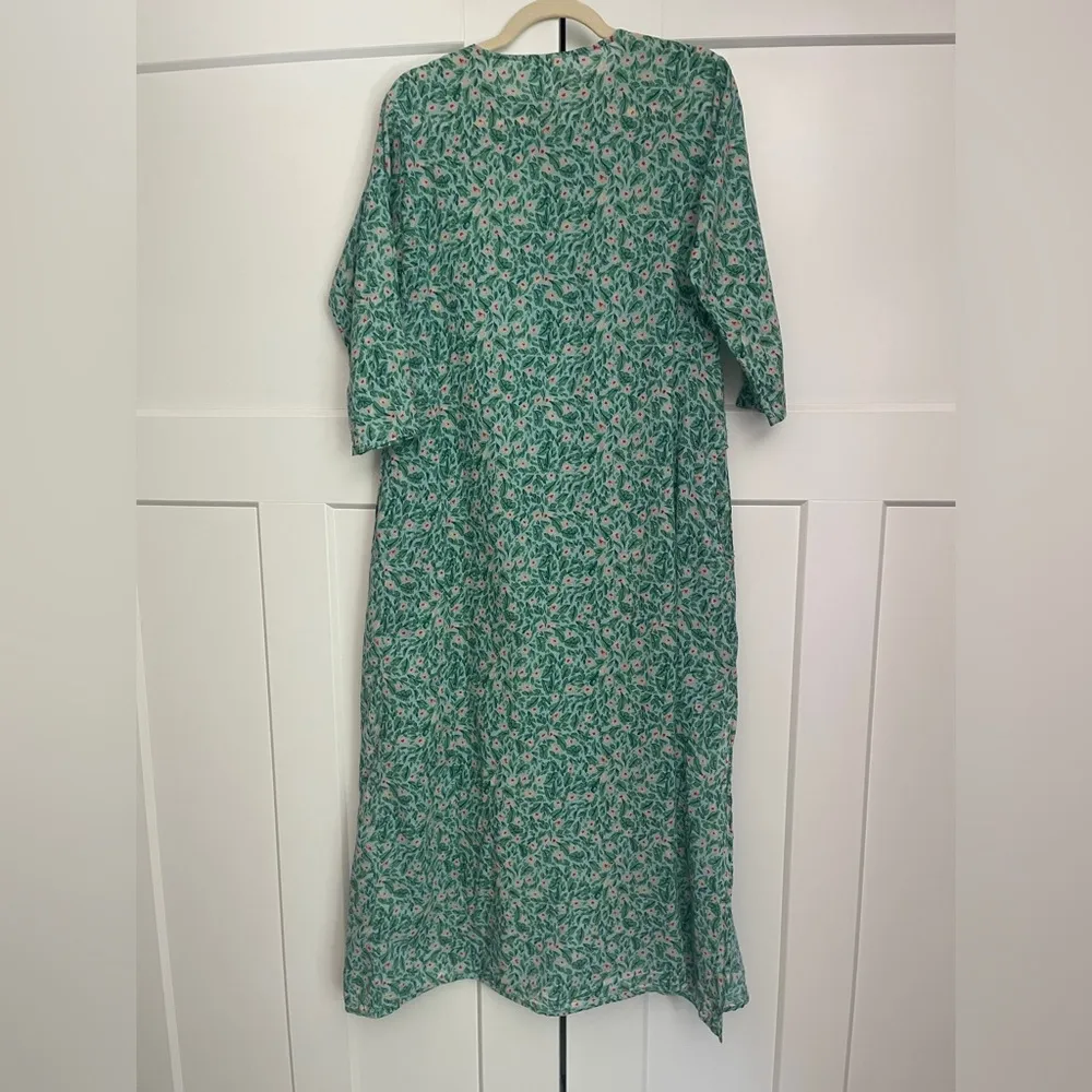 Roller Rabbit Cerro Green Floral Dress Long Sleeve Curtis Maxi - Image 5