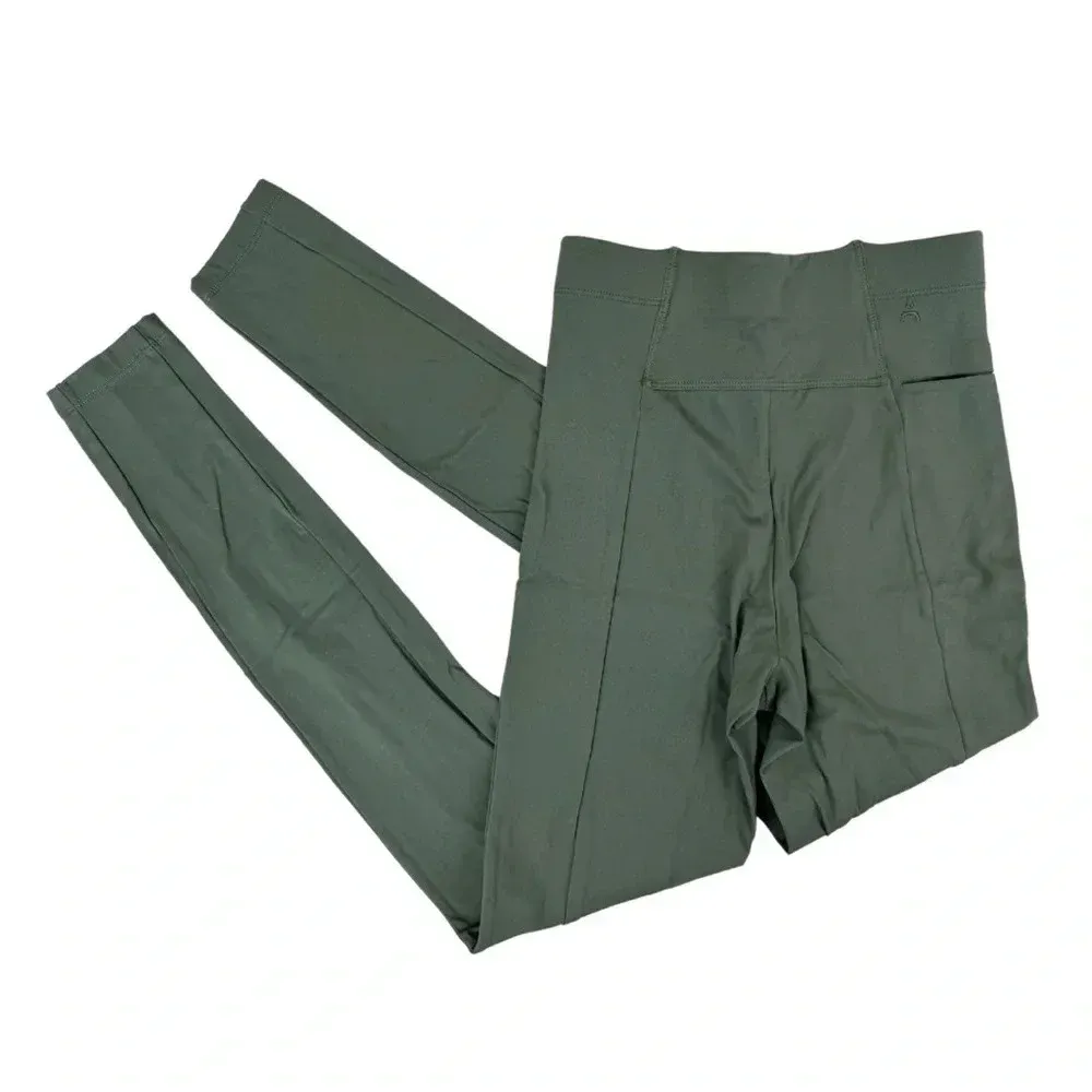 aday Lighten Up Sports Bra & Layered Up Thermal Leggings Set Green XS Activewear - Image 5