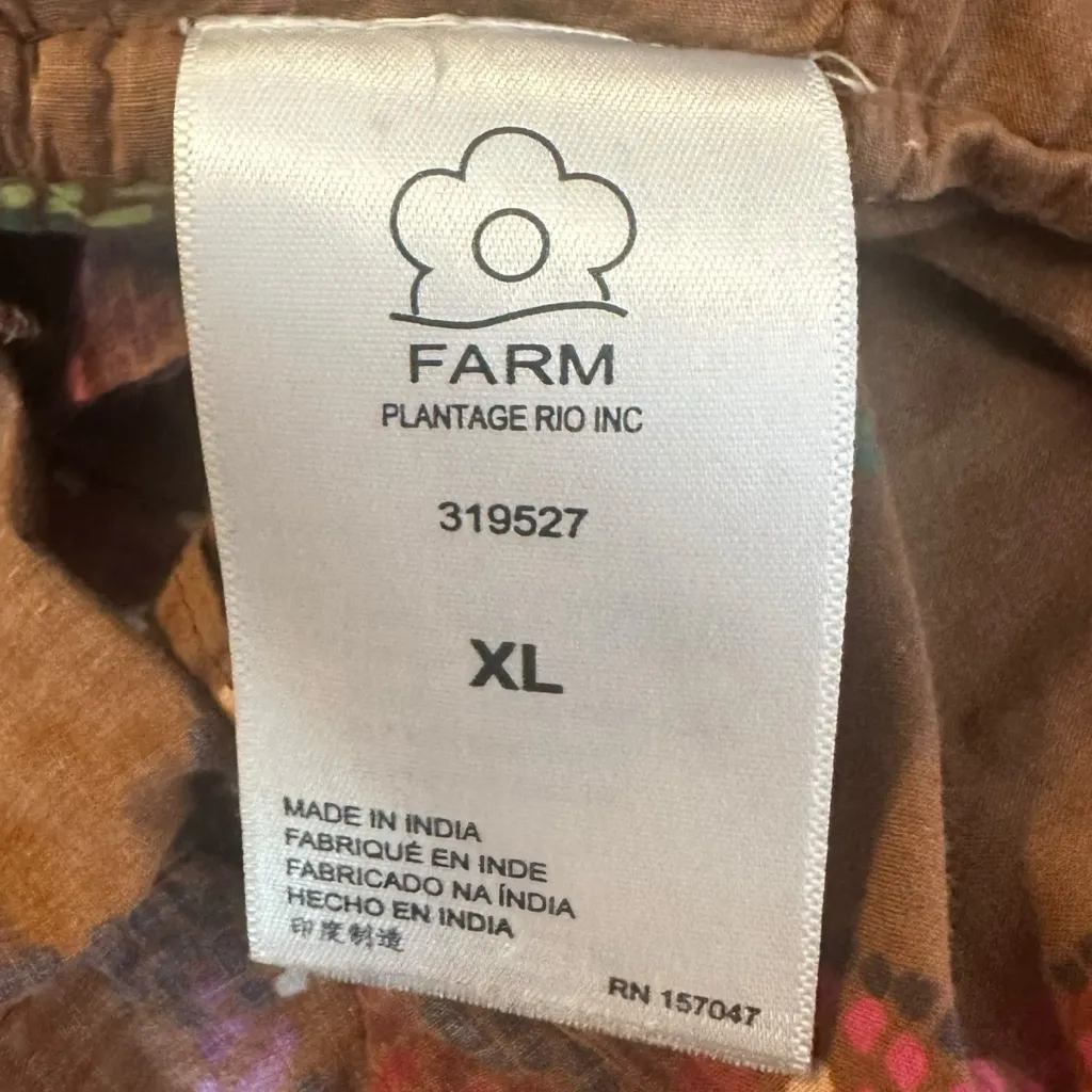 Farm Rio Western Bohemian Brown Dotted Horse Horses Ruffle Maxi Dress Size XL - Image 11