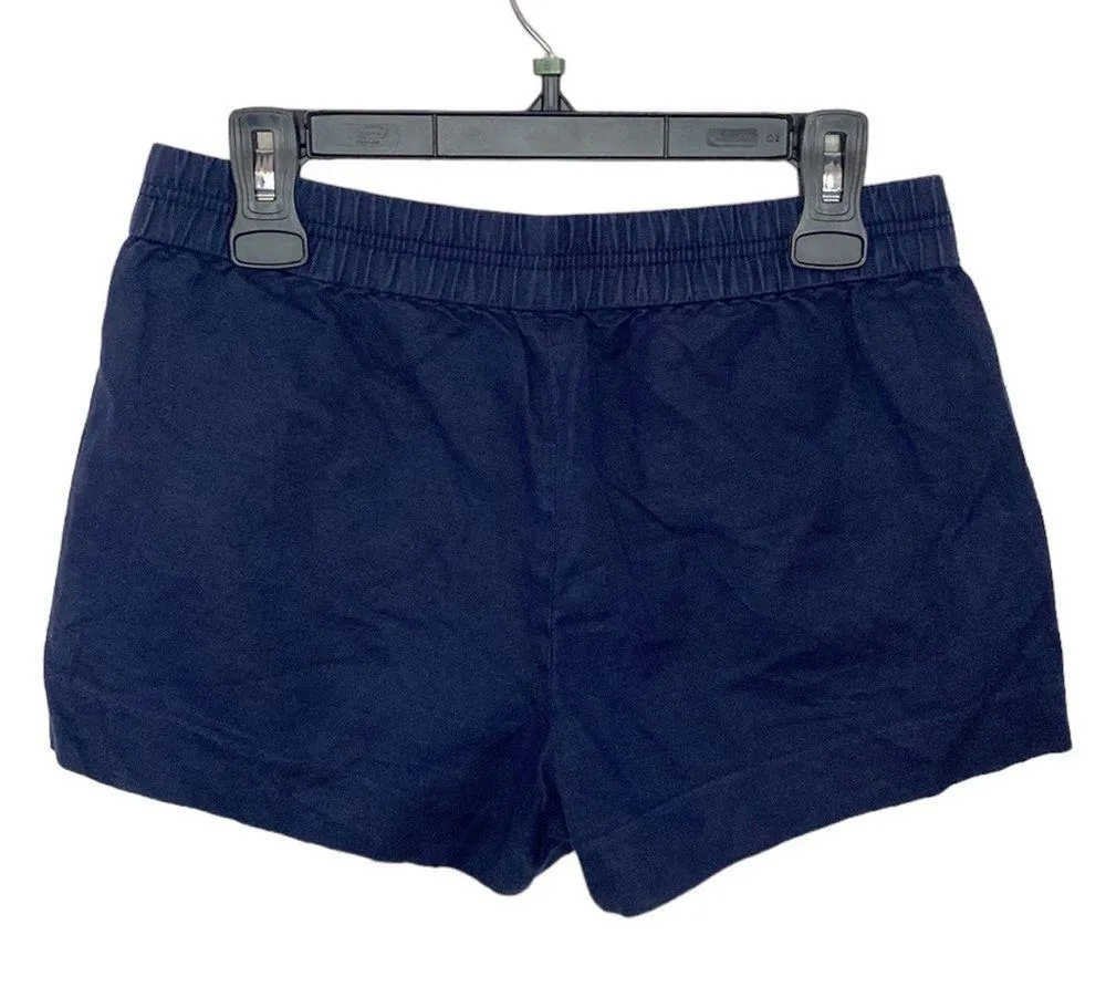 J Crew Factory navy linen blend boardwalk pull on mini shorts 3” inseam size 4 Blue - Image 2