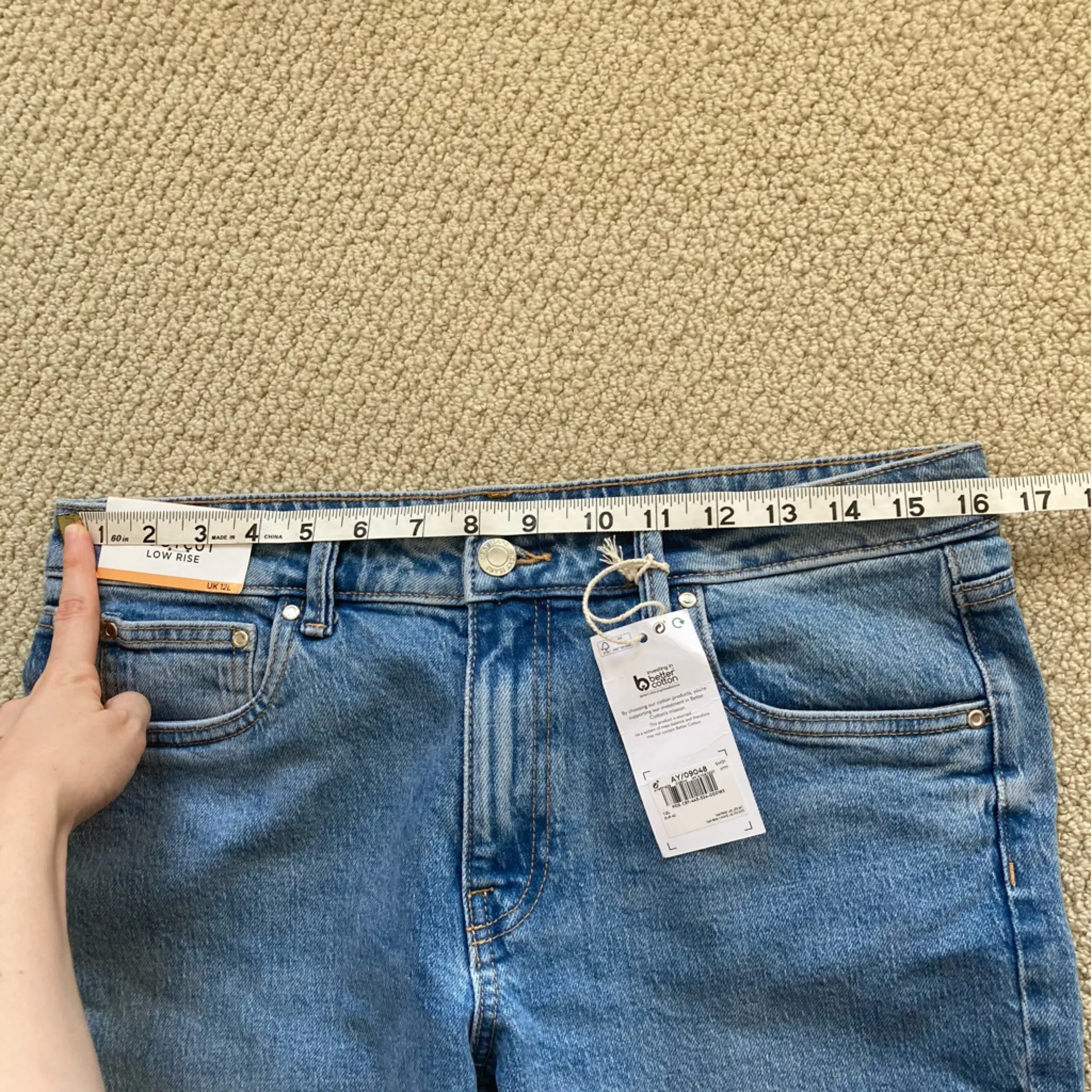 NEW Next Bootcut Low Rise Jeans Size UK 12 Long Medium Wash Stretch NWT Blue - Image 5