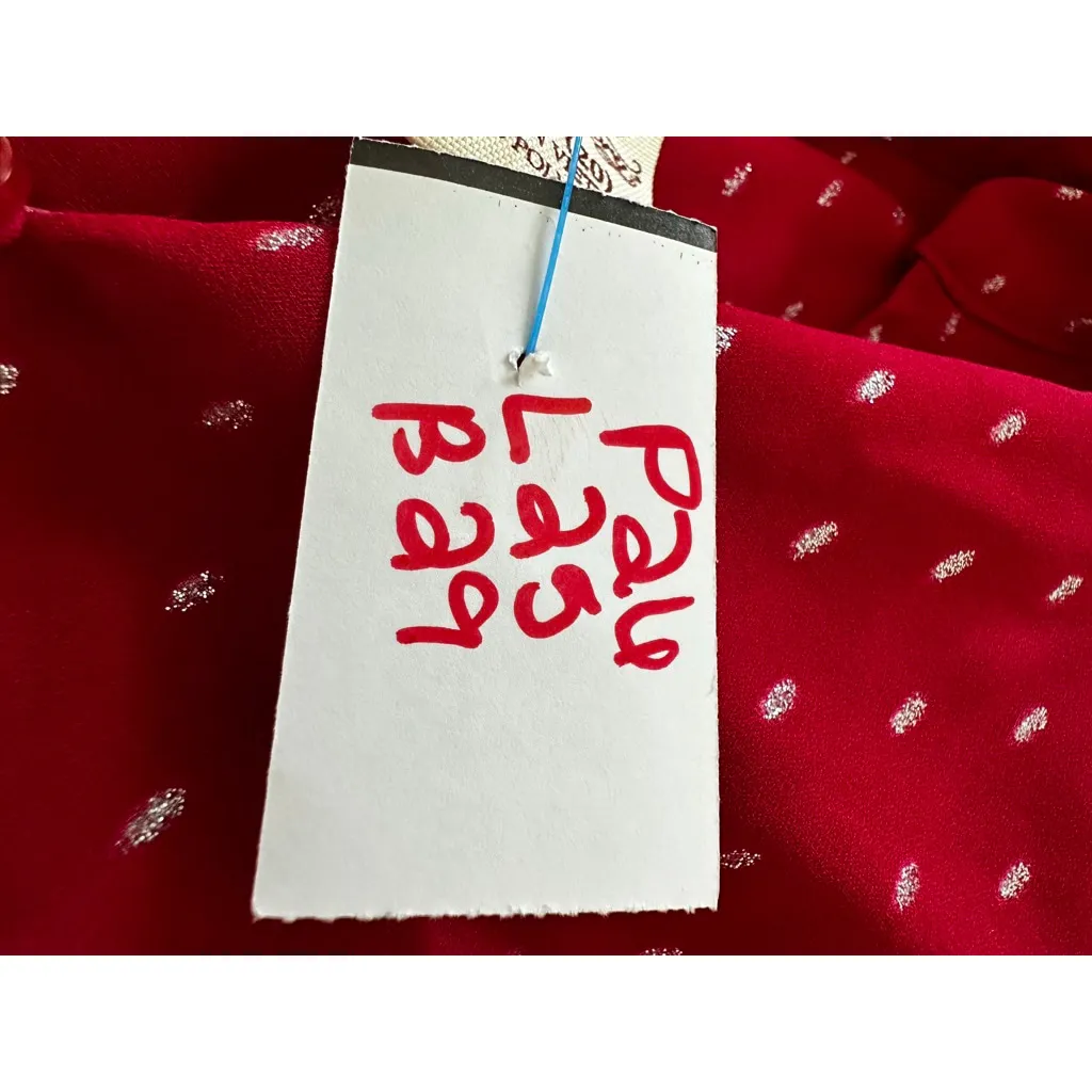 Faded Glory Red Silver Polka Dot Blouse Plus Size XXL - Image 7