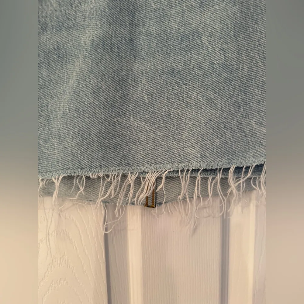 REDONE x Pam Anderson Mid Rise Wrap Denim Mini Skirt Maliblue Blue Size 26 - Image 5