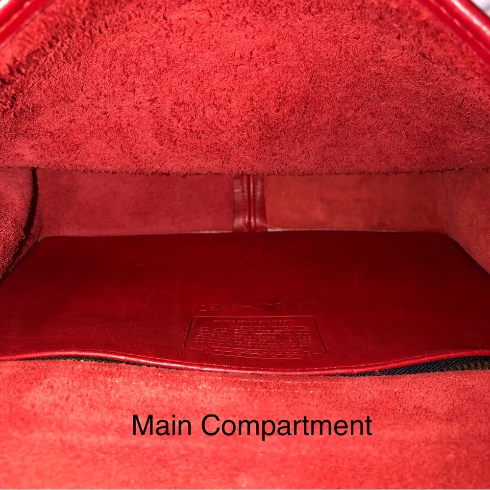 Vintage COACH WILLIS Red Glove Tanned Top Handle Crossbody Satchel 9927 USA COA - Image 12