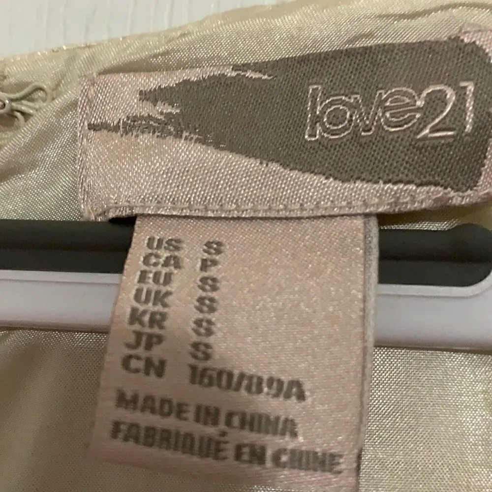 Love 21 Gold Sleeveless Dress - Size S - Image 3