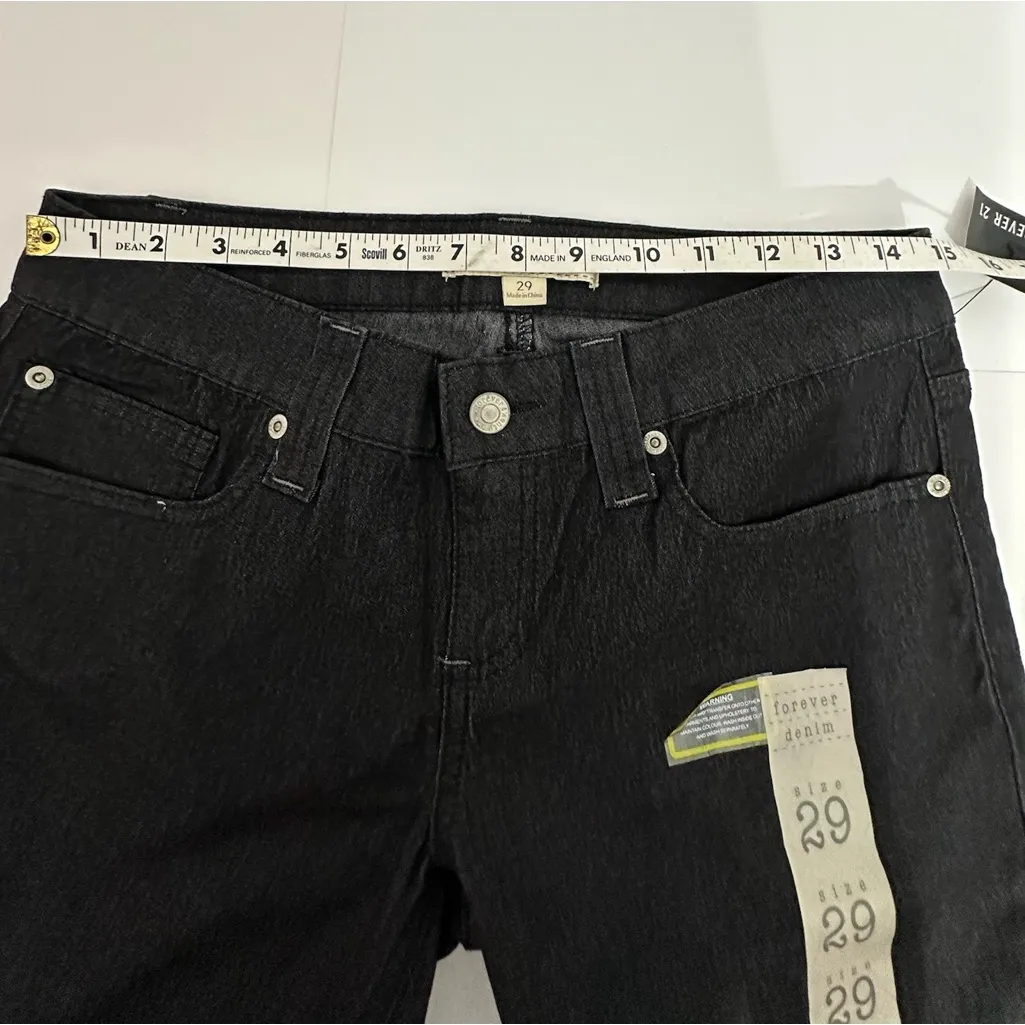 NWT Forever 21 Dark Wash Denim Jeans Skinny Fit Size 29 Y2K Stretch Zip Fly - Image 10
