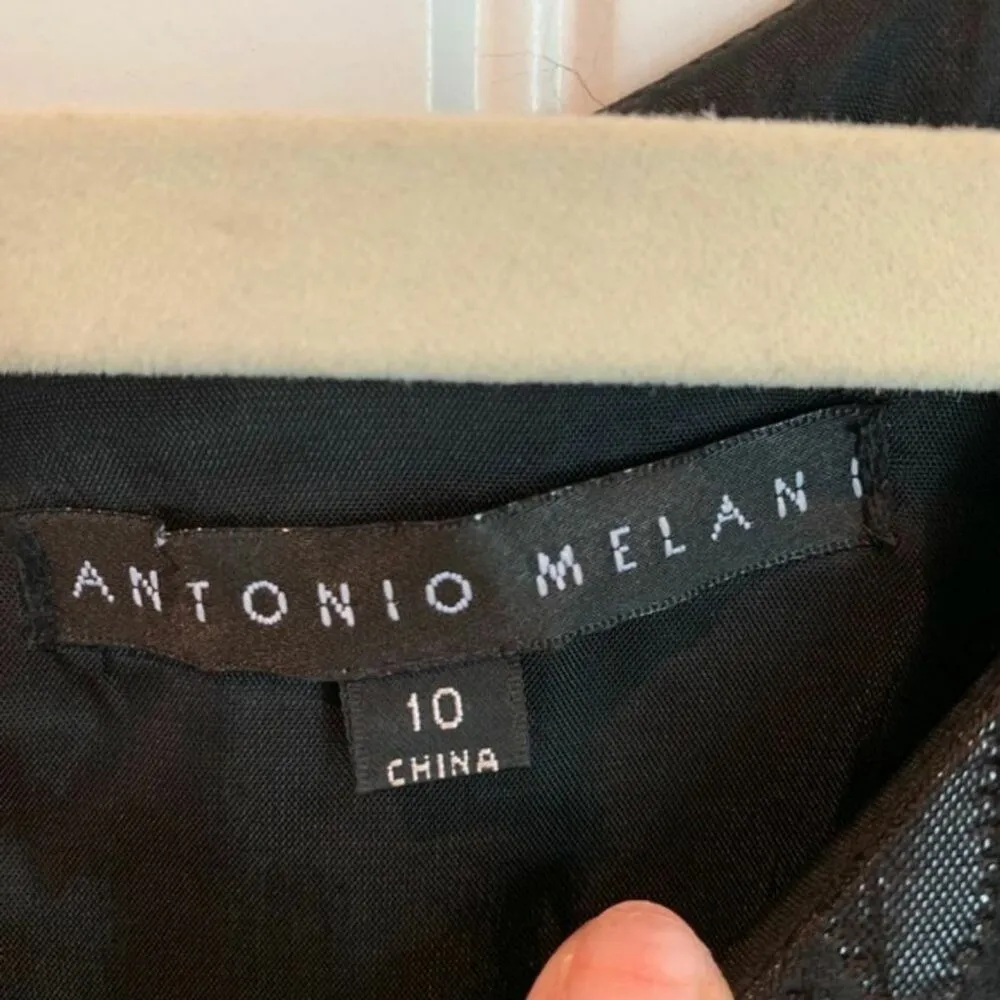Antonio Melani Size 10 Dress Little Black Cocktail LBD Fit And Flare Women's - Image 2