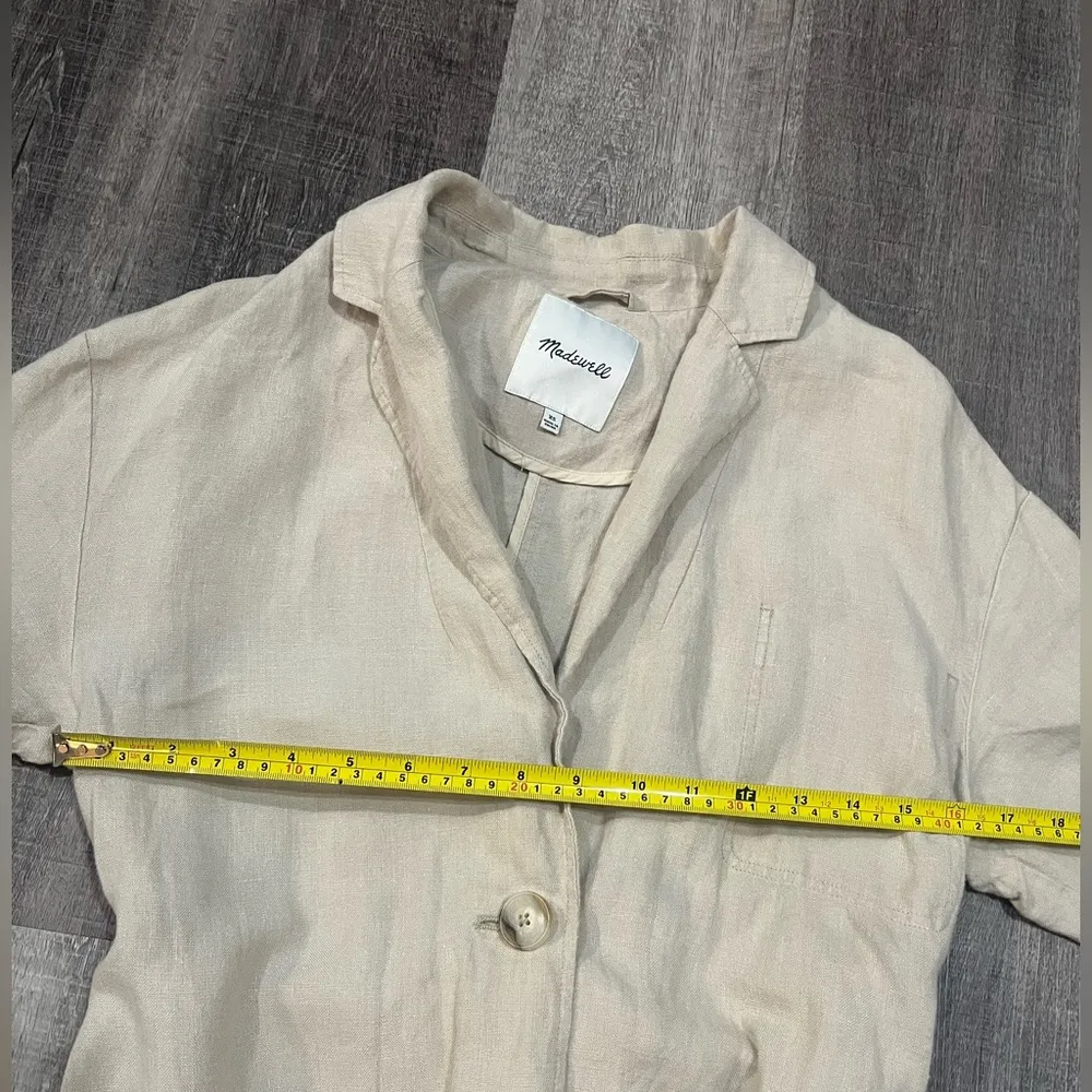 MADEWELL Linen Belted Long Blazer - Image 6