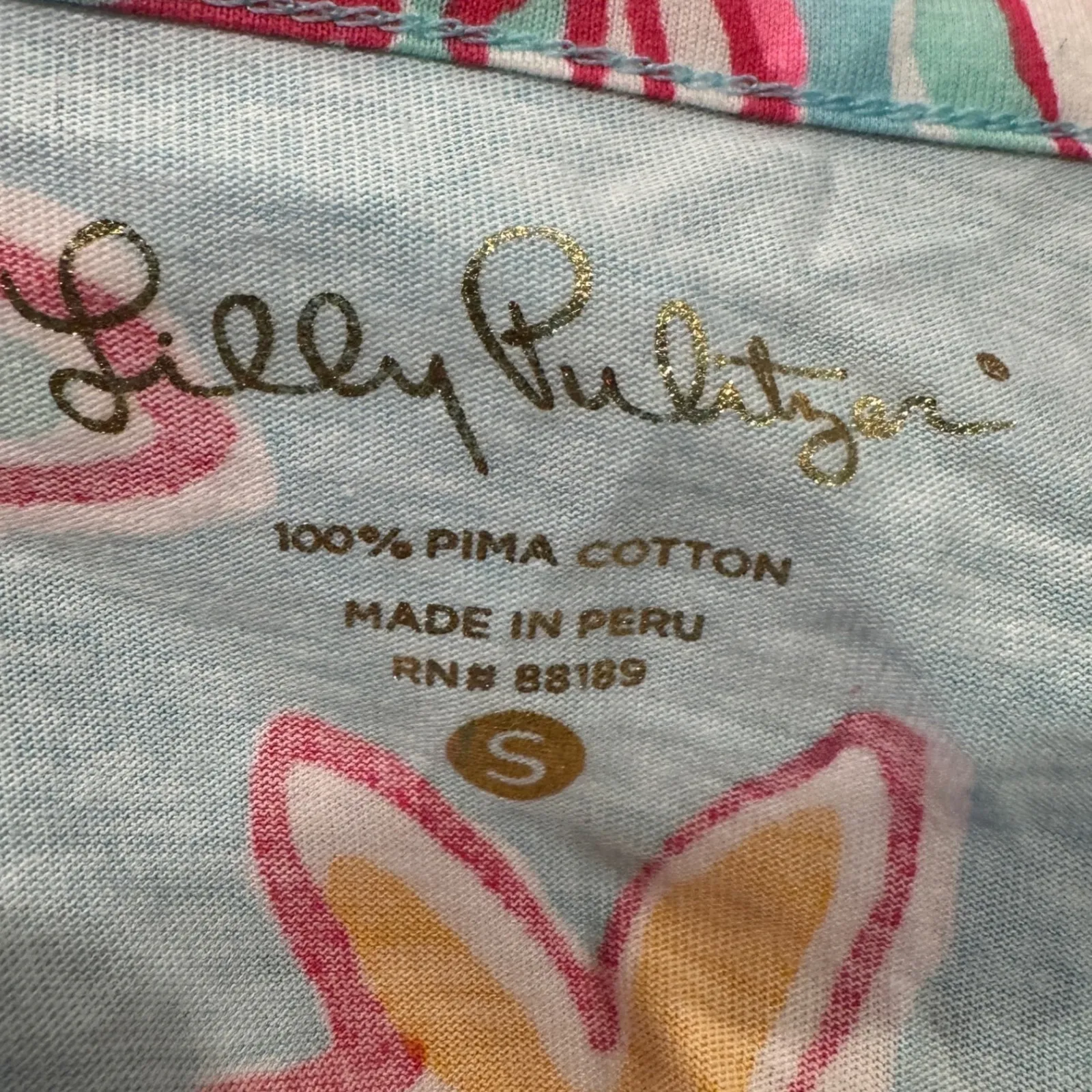 Lilly Pulitzer Palmetto Dress Breakwater Blue V-Neck Small 100% Pima Cotton - Image 3