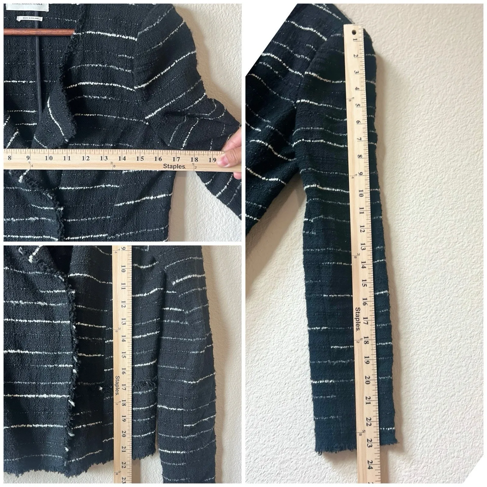 Isabel Marant Étoile Black & White Tweed Jacket Size 38 France Made - Image 9