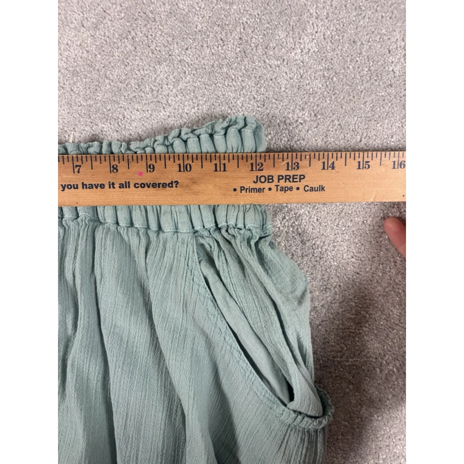 Free People Lust Over Pant Women's XS Yarn Dye Sun Drenched Crinkle Teal Boho - Image 5
