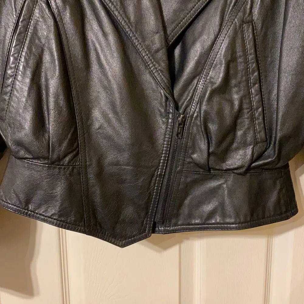 wilson's leather Vintage 90s  Thinsulate black leather moto jacket, size medium - Image 5