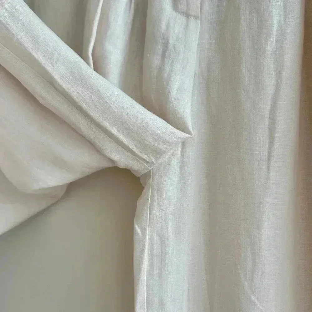 Anthropologie RUMER Luella Pants, Linen Pants, Cream/Tan, Size XXS - Image 8