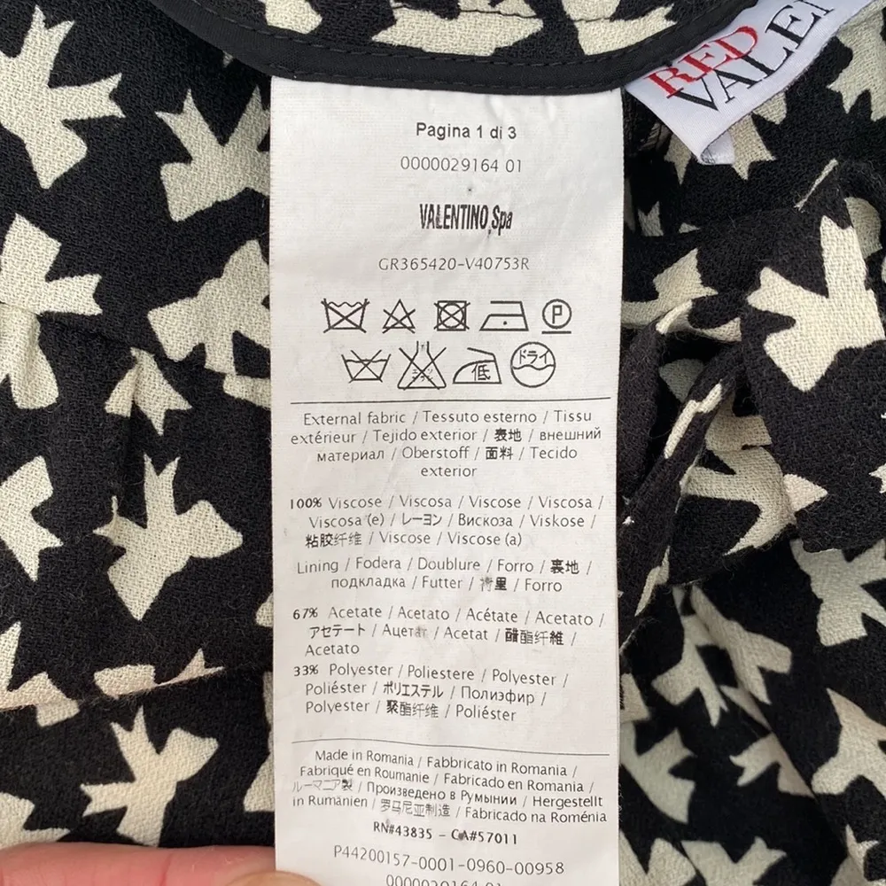 RED Valentino black tie waist bow print pants - Image 5