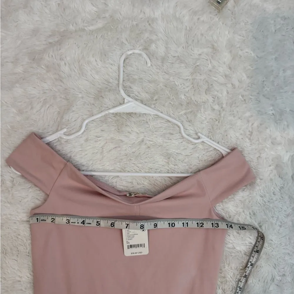 Free People Off to the Races Boatneck Bodysuit in Ballet Slipper Size XS NWT - Image 7