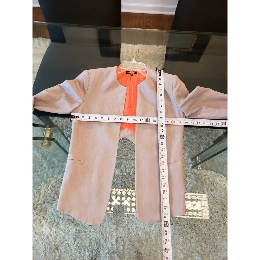 Nameless Blazer Jacket Women Small Gray Open Front Cut Out Back Career Chic - Image 10