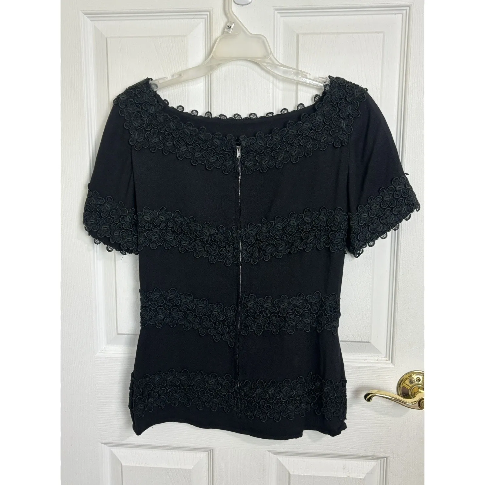 VTG 60s Handmade Black Lace Top Size Small 1960s Fashion Union Made - Image 2