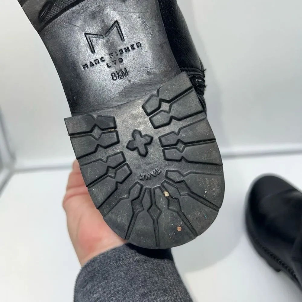 Marc Fisher Women's Black Misty Leather Knee High Riding Boots - Image 14