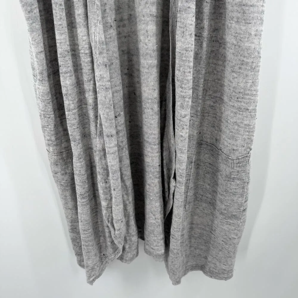EILEEN FISHER Vest Size Small Long Drape 100% Organic Linen Light Gray Lagenlook - Image 15