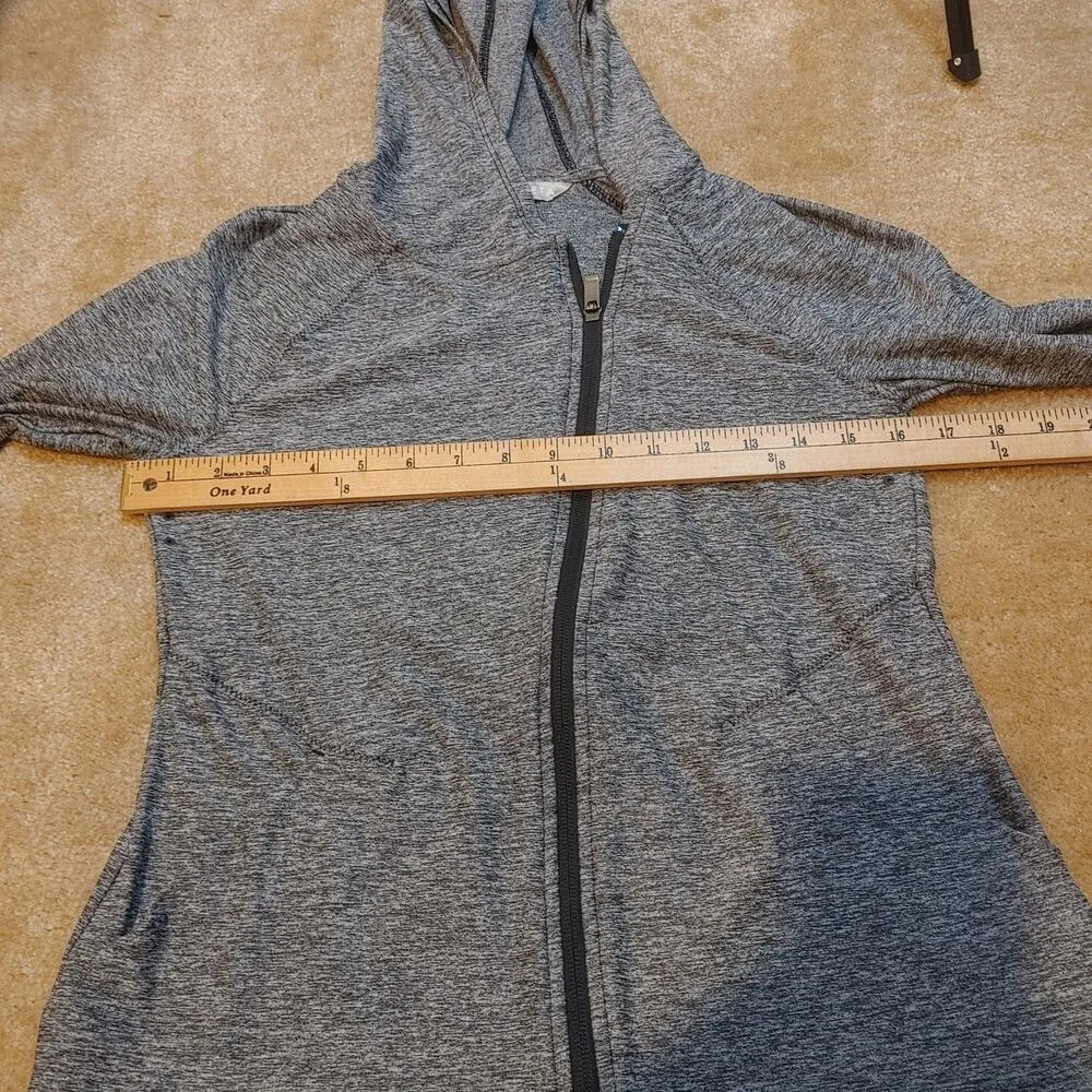 Athleta Size Extra Small XS Long Sleeve Zipper Jacket Pockets Heathered Grey - Image 11