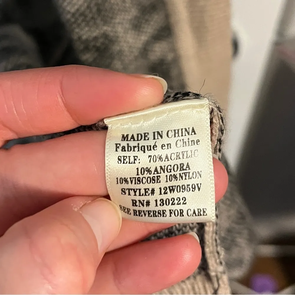 Very J Long Line Open Front Angora Blend Cheetah Print Sweater. - Image 3