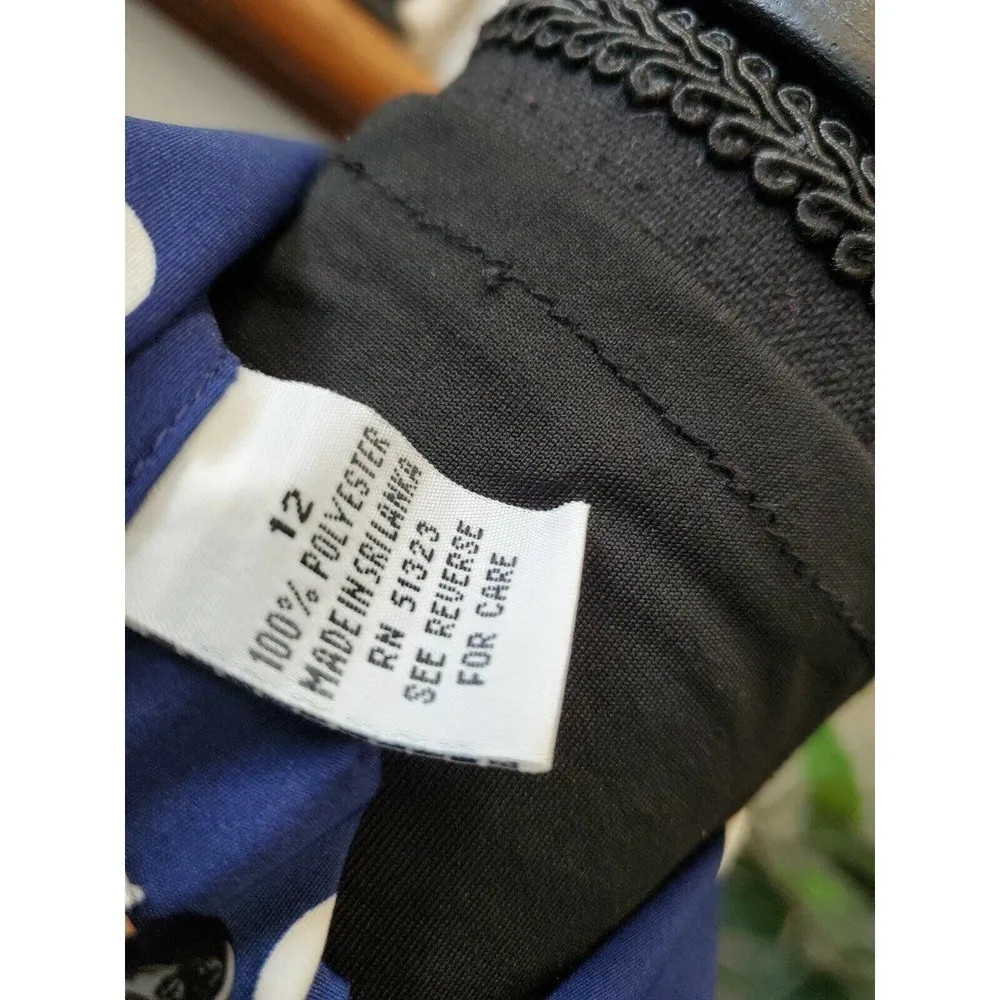 Vintage Chaus Women's Blue Polka Dot Collared 2 Piece Jacket & Skirt Suits 12 - Image 8