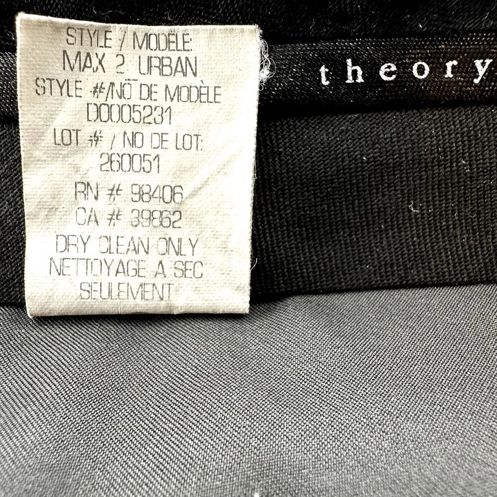 Theory Max 2 Stretch Italian Wool Trouser Pants High Waisted Straight Gray 10 - Image 4