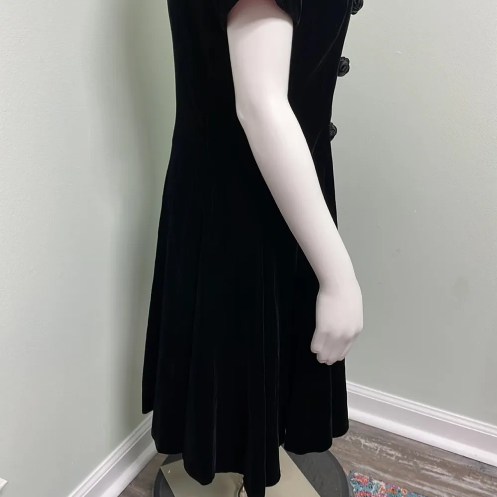 Santa Fe By Jim Tremblay Vintage Black Velvet Dress Size 8 - Image 5