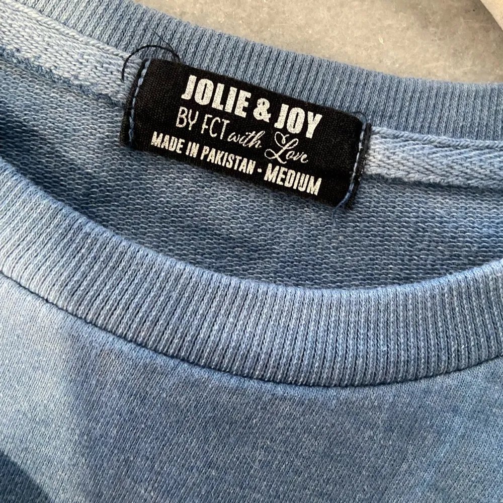 Jolie & Joy Size M Long Sleeve Crew Navy Blue Tie Dye Stripe Terry Sweatshirt Size M - Image 9