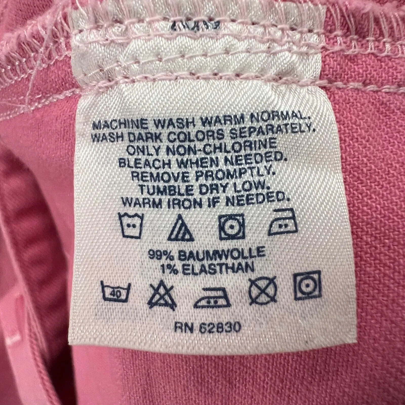 Lands End Jean Jacket Womens L Pink Denim Button Front Pockets Soft Girl Y2K - Image 12