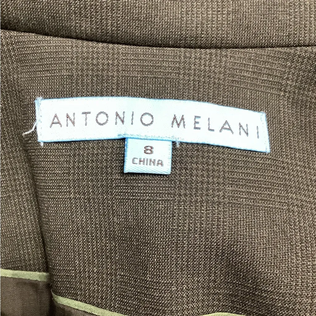 ANTONIO MELANI Elegant Army Green Black Women’s 2 Piece Blazer & Trousers Suit - Image 15