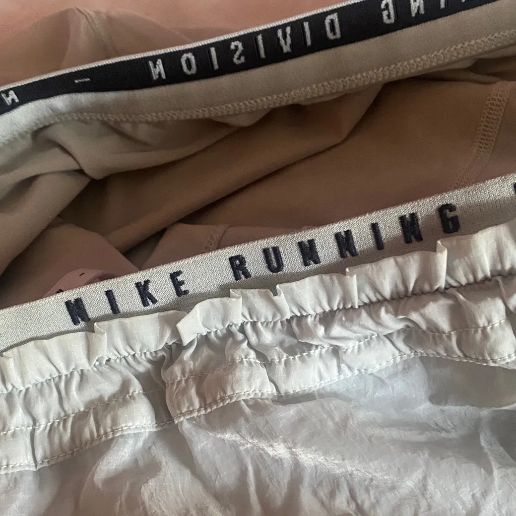 Nike Women's Light Gray Shorts with black Swoosh - Image 10