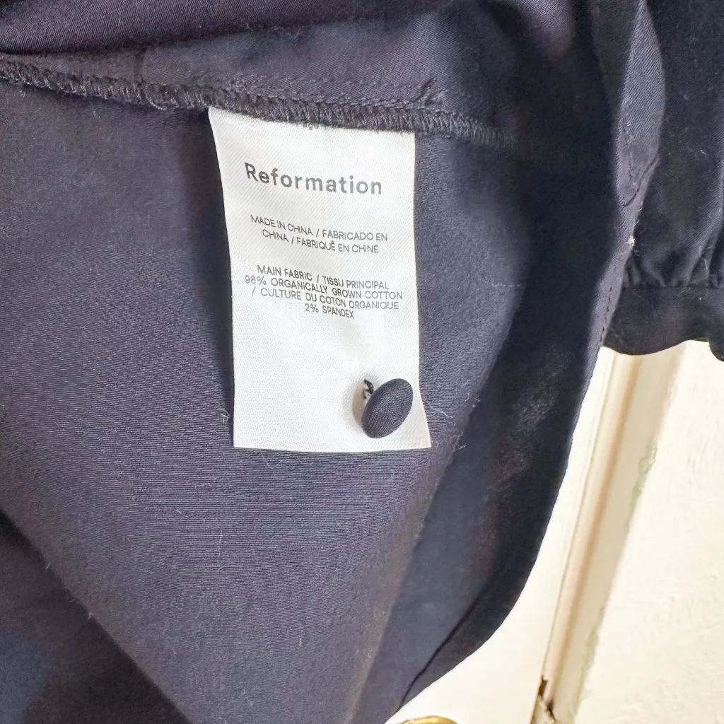 Reformation | Caitie Cotton Blend Mini‎ Long Sleeve Dress in Black Size 6 $248 - Image 9